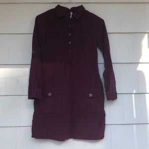 Purple corduroy shirtdress